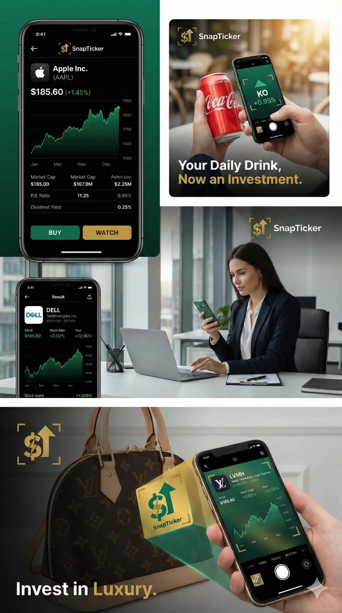 Real-world SnapTicker usage - Coffee, Luxury, Professional